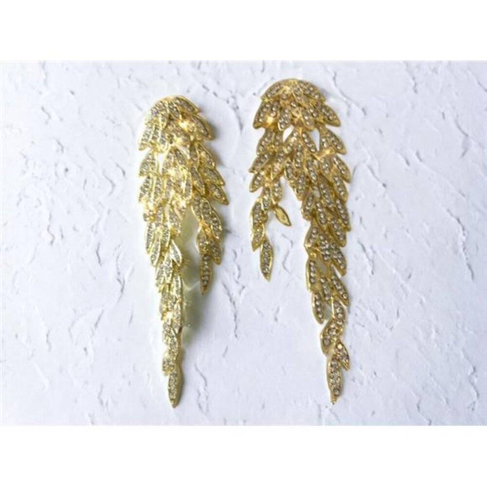 Elegant Gold Leaf Drop Earrings